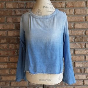 Cloth & Stone Anthropologie Ombree Tie Back Top with Bell Sleeves.
